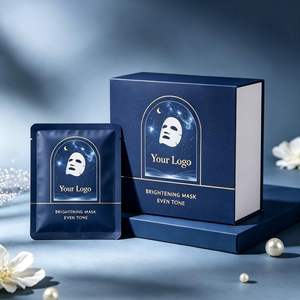 FX Creative Facial <b>Sheet</b> Mask Packaging Structure Using White Card Box and Flexible Bag with Foil Details and Graphic Printing - Product Image 1
