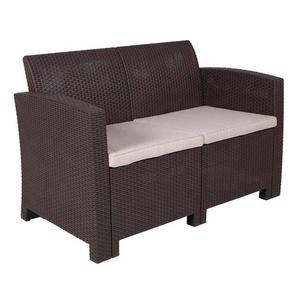 Leisure 4pcs Garden <b>Rattan</b>-look Set Plastic Injection <b>Outdoor</b> Furniture With Cushion - Product Image 3