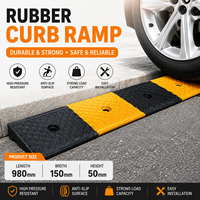Rampe de trottoir en caoutchouc robuste pour parking, flexible, longueur 1000 mm, épaisseur 50 mm
