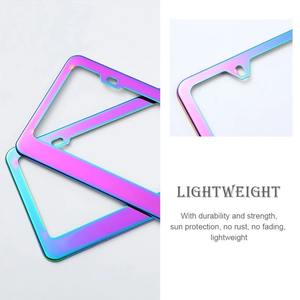 Porta <span class=keywords><strong>Targa</strong></span> <span class=keywords><strong>Auto</strong></span> in Acciaio Inox Blu Colorato, Standard Americano, Accessorio Decorativo per <span class=keywords><strong>Auto</strong></span> - Product Image 5