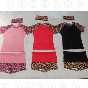 Set Due Pezzi <span class=keywords><strong>Leopardato</strong></span> Y2K per <span class=keywords><strong>Donna</strong></span>, <span class=keywords><strong>Abbigliamento</strong></span> Estivo con Logo Personalizzato, Maniche Corte e Pantaloncini con Fiocco - Product Image 3