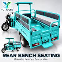 YOTJOULE Kendaraan Roda Tiga Listrik untuk Penumpang dan Barang, Becak Listrik dengan Kanopi dan Kursi untuk Transportasi Lokal