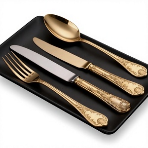 Ensemble de couverts de luxe réutilisables en acier inoxydable 18/10 <span class=keywords><strong>pour</strong></span> hôtels, mariages et réceptions, de qualité supérieure, modernes et faciles à <span class=keywords><strong>nettoyer</strong></span> - Product Image 1