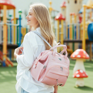 Custom logo Mommy Bags multifunctionele luiertas rugzakken voor buitenreizen en opbergen - Product Image 3