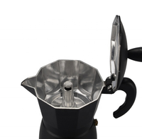 Machine à café en aluminium Moka, 1/2/3/4/6/9/12 tasses, vente en gros, fournitures d'usine, style Oem, noir/rouge