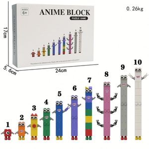 Juguete de Bloques de Construcción Digitales Cuadrados, Superventas Transfronterizo, 10 Figuras Deformables, Rompecabezas Ensamblable con Tarjeta y Gránulos - Product Image 2
