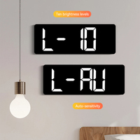 Jam Dinding LED Model Besar untuk Ruang Kelas, Tampilan Suhu, Kalender, Layar Digital Besar, Grosir