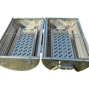 Parrilla de camping para exteriores de acero inoxidable, a carbón, de 80x40 cm, estufa portátil para barbacoa para uso en exteriores. - Product Image 4