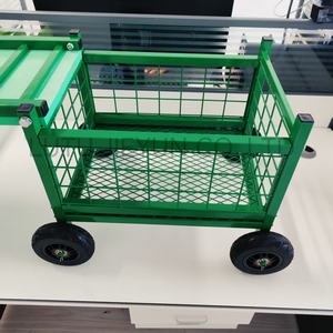 High Quality Four-Wheel Movable <b>Garden</b> Cart with Metal <b>Mesh</b> Seat 150kg Load-Bearing Capacity Iron Material OEM Customizable - Product Image 1