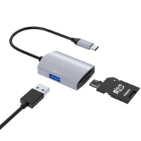 Hub de lector de tarjetas USB 3 en 1 con ranuras SD/TF y adaptador de transferencia de datos de alta velocidad USB 3,0 para computadora portátil, PC, MacBook