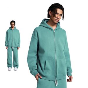 Felpa con Cappuccio Oversize da Uomo Personalizzata di Alta Qualità, 100% Cotone, con Doppia Zip, Stampa Digitale e Finitura Tinta Unita - Product Image 4