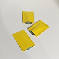 Sachets thermoscellables jetables en aluminium jaune néon imprimés sur mesure, scellés sur trois côtés, pour café, thé, épices, chewing-gum, cosmétiques