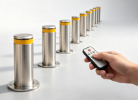 Borne rétractable automatique avec système de reconnaissance de plaque d'immatriculation (ANPR) et barrière hydraulique escamotable pour parking intelligent