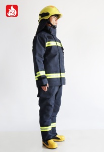 Wholesale Professional Fire Resistant Waterproof <strong>Firefighter</strong> <strong>Costume</strong> Fireman Uniform Set with Helmet-Protective Safety Gear - Product Image 4