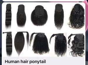 Letsfly Wholesale Drawstring/Wrap Around Ponytail 9A 10A 30inch Brazilian Virgin Human <b>Hair</b> <b>Extension</b> <b>Black</b> Woman 100%Human <b>Hair</b> - Product Image 2