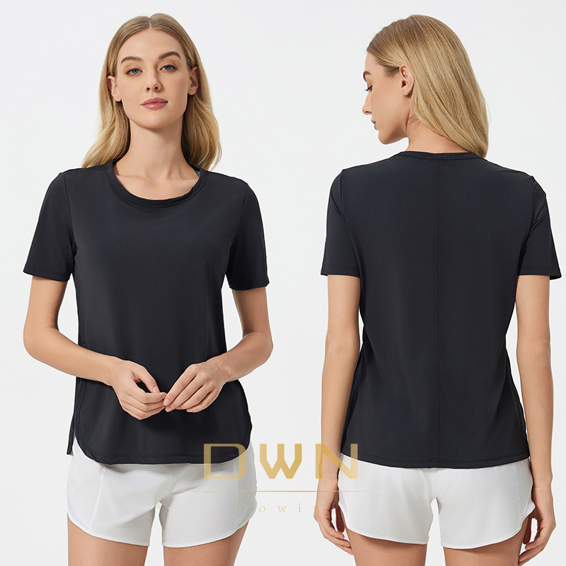 Summer Quick Drying Breathable Fitness Yoga Clothes Women Cool and Loose Fit Slimming and Running Sports Short Sleeve T Shirts