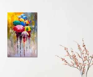 Peinture à l'huile peinte sur mesure, vente en gros, Art mural, décor de maison, salon, chambre à coucher, parapluie de pluie, <span class=keywords><strong>cadre</strong></span> de toile <span class=keywords><strong>moderne</strong></span> <span class=keywords><strong>abstrait</strong></span> - Product Image 2