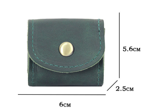 2025 Summer Vintage Style Small Bag Portable <strong>Crazy</strong> Horse Leather Data Cable <strong>Earphone</strong> Storage Box Retro <strong>Earphone</strong> Bag - Product Image 2