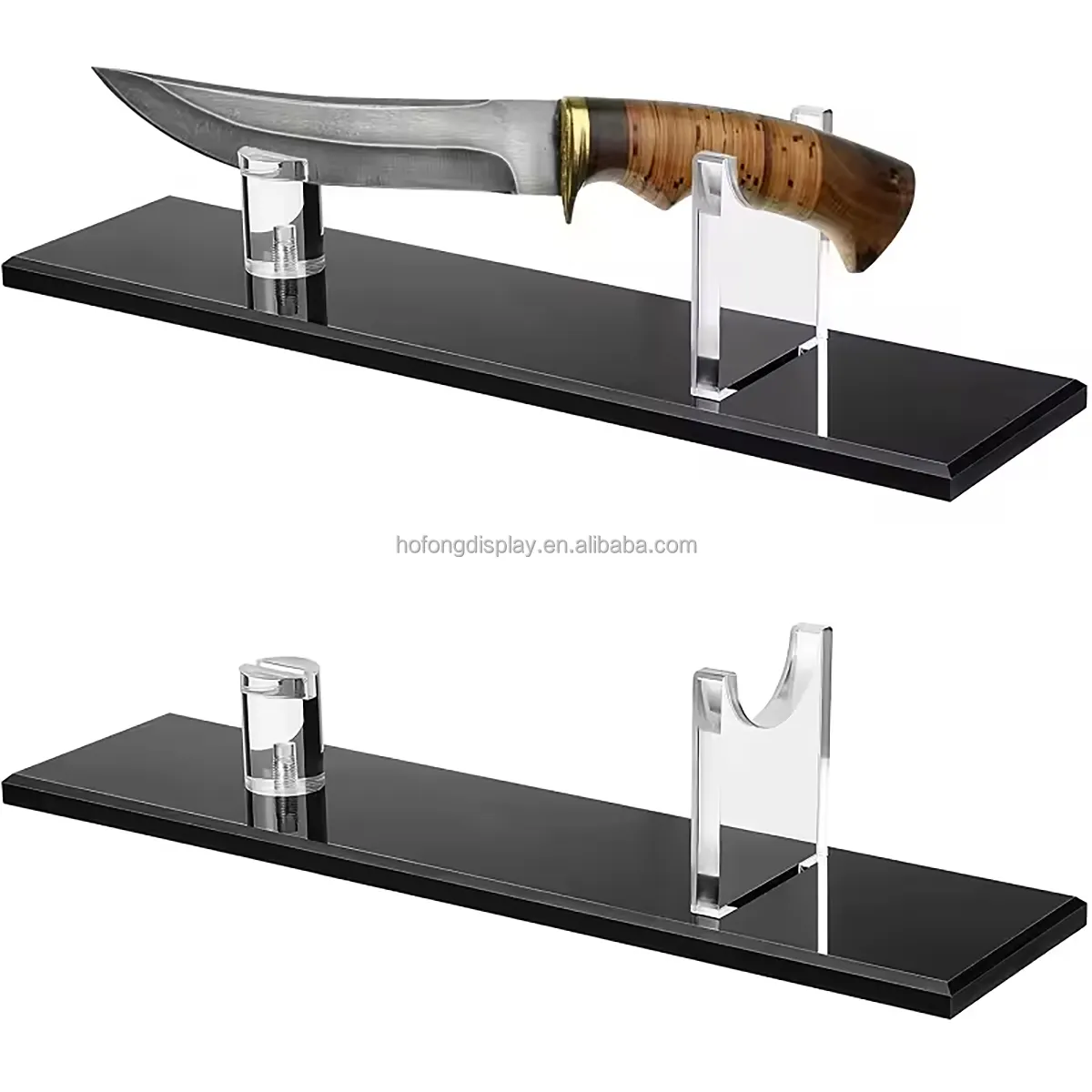 Acrylic Knife Display Stand Fixed Blade Knife Collection Display Stand Holder for Single Knife Rustic Cabin Home Decor