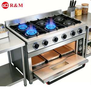 Estufa industrial de gas en oferta, de 8, <span class=keywords><strong>6</strong></span> y 4 quemadores, con calefacción a gas, de acero inoxidable, con hornos, calentador OEM - Product Image 2