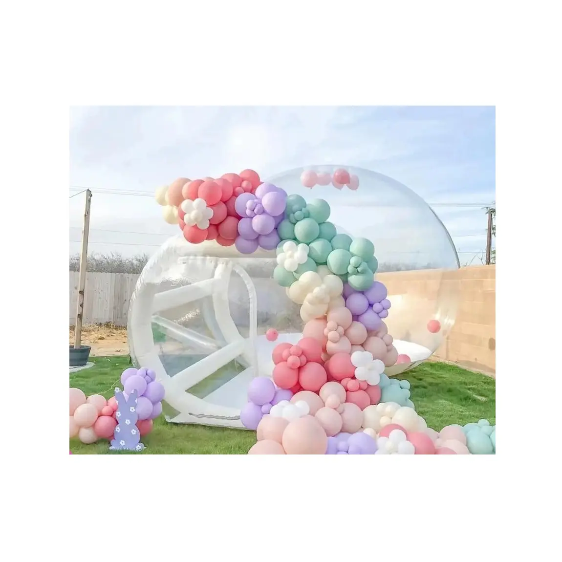 Kids Funny Party Bolha gigante cheia de balões Transparente Inflável Bubble Dome Balloons House