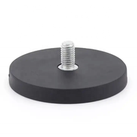 Aimants en pot à revêtement caoutchouc, base en disque, en néodyme, avec filetage plat mâle/femelle, diamètres D43, D66, D88mm