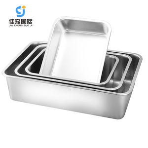 High Quality Large Size 40cm Pet Toilet Durable Open <b>Top</b> Stainless Steel Easy Clean Household <b>Cat</b> Litter Box Accessory - Product Image 1