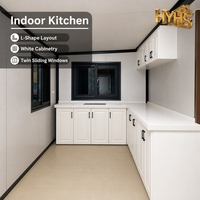Maison conteneur extensible moderne de luxe 40 pieds à cadre noir, étanche et résistante au vent, idéale pour hôtel, bureau, bâtiment – Marque Huaying
