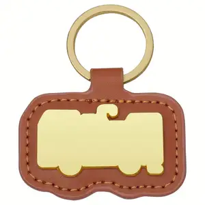 Wholesale Custom Logo Designer Metal Car Key Tag Keychain Custom Blank Logo Genuine Leather Keyring Custom Leather Keychain
