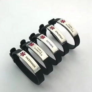Gelang tali silikon medis kustom desain lengkungan terguncang dapat disesuaikan untuk tipe 1 Tipe <span class=keywords><strong>2</strong></span> jimat Fashion bebas <span class=keywords><strong>diabetes</strong></span> - Product Image 1