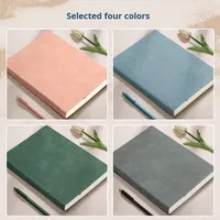 Cuaderno Simple A5 de 100 Hojas, Bonito Cuaderno Universitario Grande con Cubierta de Cuero, Encuadernación Térmica Impresa