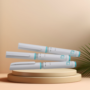 Disposable Plastic Injection <b>Pen</b> with Rubber Stopper <b>White</b> Body for 3ml Cartridge Custom Logo Graphic Packaging - Product Image 5