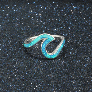 Wholesale S925 sterling silver geometric opal <b>rings</b> suitable for women's everyday wear fashionable jewelry - Product Image 6