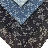 Tissu Jacquard de Mode en Denim Écologique Tissé à Motif Floral 3D en Coton Haute Densité 315g – Vente en Gros