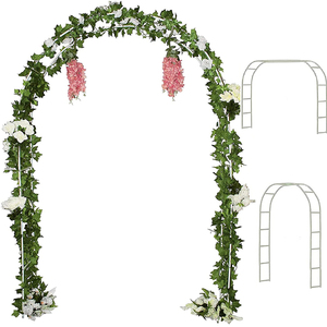 Arceau <span class=keywords><strong>de</strong></span> Pergola en métal démontage libre, arc <span class=keywords><strong>de</strong></span> décoration <span class=keywords><strong>pour</strong></span> jardin <span class=keywords><strong>de</strong></span> mariage, <span class=keywords><strong>pour</strong></span> divers plantes grimpantes, 20 pièces - Product Image 1