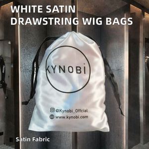 Bolsas de Embalaje de Seda Satén Blanca de Alta Calidad con Cordón para Pelucas, para Uso en Compras, Embalaje Textil Industrial - Product Image 2