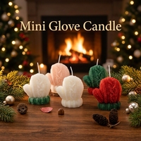Bougie parfumée décorative en forme de mini-gant de Noël, texture laine, coffret cadeau d'aromathérapie pour une ambiance festive et une présentation élégante à la maison