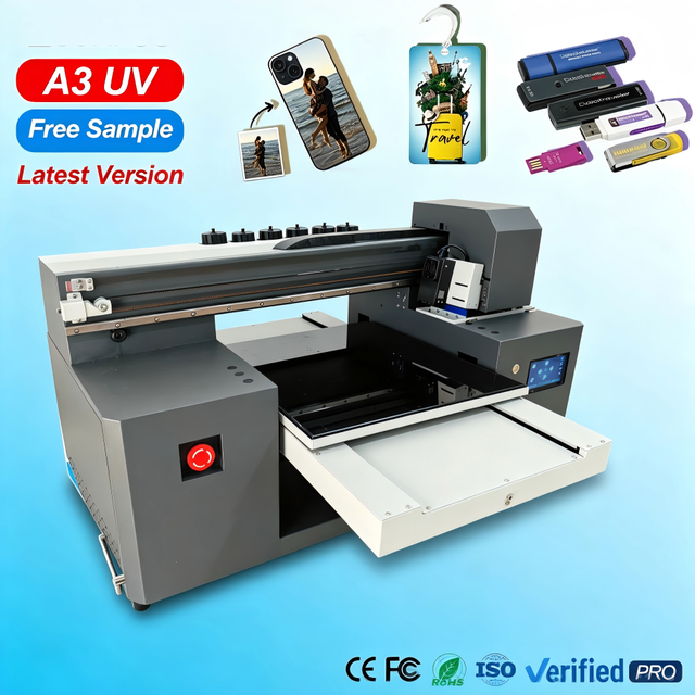 New AI Visual Positioning Automatic Height Adjustment UV Ink Multicolor Varnish Digital All-In-One A3 UV Flatbed Printer