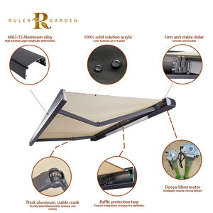 Jardin extérieur patio capteur de pluie contrôle balcon motorisé <span class=keywords><strong>led</strong></span> étanche pare-soleil manuel électrique auvent rétractable auvent - Product Image 1