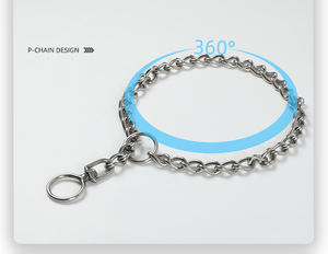 Correa de Perro de Acero Inoxidable y Titanio, Estilo Cubano, de Lujo, Duradera, de 35-80 cm, para Mascotas Pequeñas, Medianas y Grandes - Product Image 2