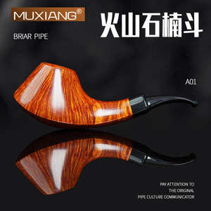 Muxiang Briarwood Smoking Pipe Straight Type Solid Wood Tobacco Pipe Men's Gift - Product Image 5