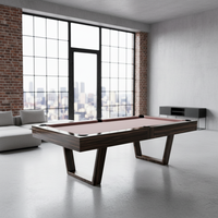 Table de billard 8 boules de haute qualité, personnalisable, avec pieds en bois de frêne importé des États-Unis, poches en cuir, tailles variées, plateau en ardoise et acier inoxydable