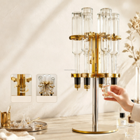 Bouteilles de parfum en verre Golden Circle Color Bulk de 375 ml et 500 ml, support de présentation pour huiles parfumées, entonnoir, distributeur de parfum en verre