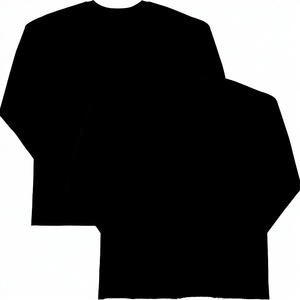 A6402 Men's Solid Woven 200 Grams <b>Polyester</b>/Cotton Eco-Friendly Blank Design Long Sleeve <b>T</b>-<b>shirt</b> - Product Image 3