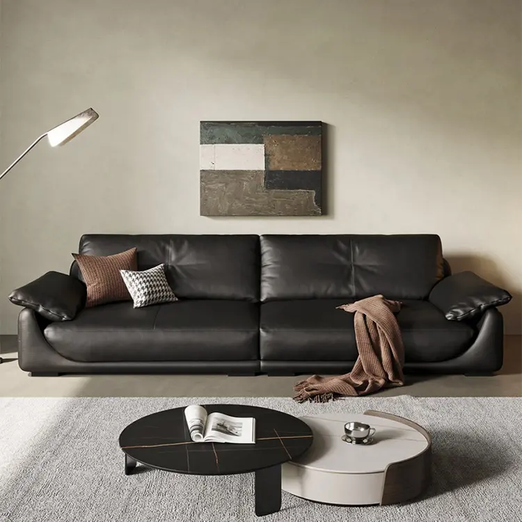 Fábrica nuevo diseño sala de estar sofá de cuero muebles para el banquete en casa