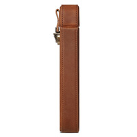 Étui à stylos vintage en cuir Crazy Horse, organiseur de voyage fait main en cuir de vachette avec fermoir à loquet pour 2 stylos-plumes, 21x5x3cm 126g
