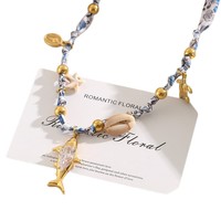 Collier pendentif sportif en acier inoxydable pour femme, chaîne en bambou, luxe léger, style marin, simple et tendance, passe-partout
