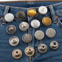 Boutons personnalisés gravés avec logo, motif de marque, 12 mm-17 mm, en alliage de zinc métallique doré, rivets en laiton, boutons pour jeans en denim pour vêtements