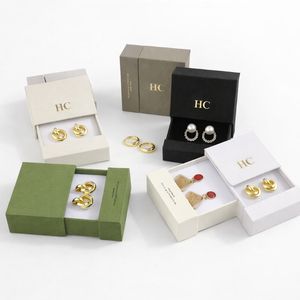 Boîte à bijoux vintage de luxe avec tiroir, présentoir à bijoux avec insert en éponge, estampage à chaud, logo personnalisé pour l'emballage de bijoux de marque - Product Image 2