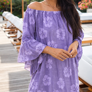 Robe hawaïenne sur mesure, fluide, à volants, épaules dénudées, haute qualité, 100% rayonne voile, robes décontractées - Product Image 4
